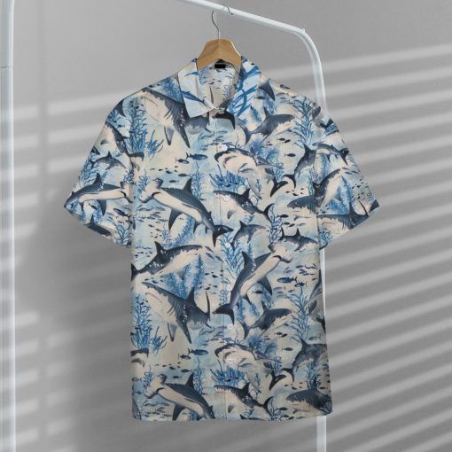 Gearhumans Swimming Sharks 3D Custom Hawaii Shirt GO10052115 Hawai Shirt