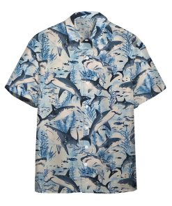 Gearhumans Swimming Sharks 3D Custom Hawaii Shirt GO10052115 Hawai Shirt Short Sleeve Shirt S 
