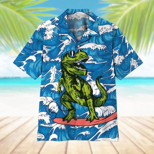 Gearhumans T Rex Surfing Hawaii Shirt ZK1305217 Hawai Shirt