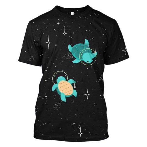 Gearhumans turtle astronaut Custom T-shirt - Hoodies Apparel HD-GH20360 3D Apparel T-Shirt S