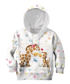 Giraffe And Her Kid Custom Hoodies T-shirt Apparel HD-PET110339K kid 3D apparel Kid Hoodie S/6-8 