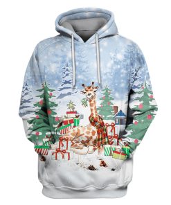 Giraffe On Christmas Custom Hoodies Apparel HD-PET110233 3D Custom Fleece Hoodies Hoodie S 