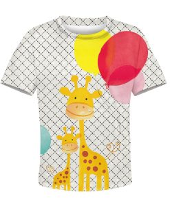 Giraffe with balloon Kid Custom Hoodies T-shirt Apparel HD-PET110288K kid 3D apparel Kid T-Shirt XS 