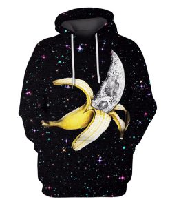 Golden Banana Space Custom T-shirt - Hoodies Apparel GH110234 3D Custom Fleece Hoodies Hoodie S 