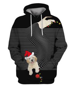 golden retriever merry christmas Custom T-shirt - Hoodies Apparel HD-PET110236 3D Custom Fleece Hoodies Hoodie S 