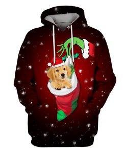 Golden Retriever merry christmas Custom T-shirt - Hoodies Apparel MV110599 3D Custom Fleece Hoodies Hoodie S 