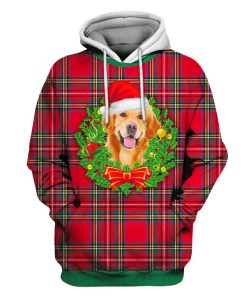 Golden Retriever On Christmas Custom T-shirt - Hoodies Apparel HD-UGL110112 3D Custom Fleece Hoodies Hoodie S 