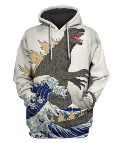 Great godzilla off kanagawa Custom T-shirt - Hoodies Apparel HD-MV111339 3D Custom Fleece Hoodies Hoodie S