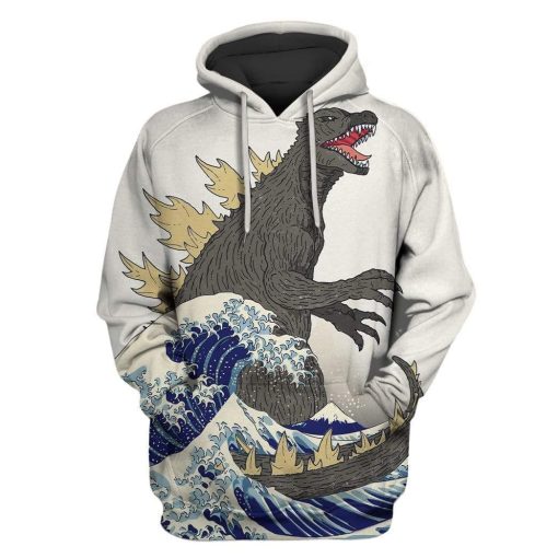 Great godzilla off kanagawa Custom T-shirt - Hoodies Apparel HD-MV111339 3D Custom Fleece Hoodies Hoodie S