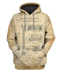 Guitar 1955 Patent Print Custom T-shirt - Hoodies Apparel HD-GH1106114 3D Custom Fleece Hoodies Hoodie S
