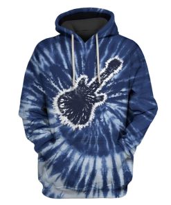 GUITAR ON TIE DYE BACKGROUND Custom T-shirt - Hoodies Apparel HD-GH1106165 3D Custom Fleece Hoodies Hoodie S 