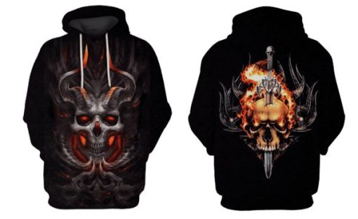 HALLOWEEN Skull Hoodies - T-Shirt Apparel HL101127 3D Custom Fleece Hoodies