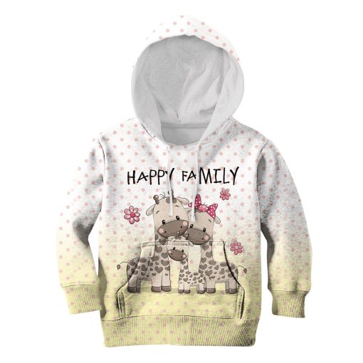 Gearhumans Happy family of giraffe Kid Custom Hoodies T-shirt Apparel 4 Happy family of giraffe Kid Custom Hoodies T-shirt Apparel HD-PET110342K kid 3D apparel Kid Hoodie S/6-8