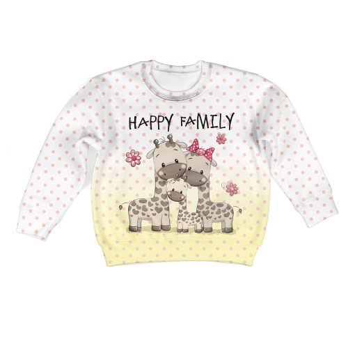 Gearhumans Happy family of giraffe Kid Custom Hoodies T-shirt Apparel 2 Happy family of giraffe Kid Custom Hoodies T-shirt Apparel HD-PET110342K kid 3D apparel Kid Sweatshirt S/6-8