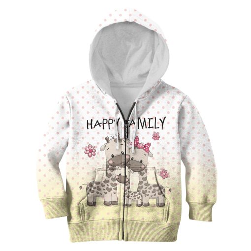 Gearhumans Happy family of giraffe Kid Custom Hoodies T-shirt Apparel 3 Happy family of giraffe Kid Custom Hoodies T-shirt Apparel HD-PET110342K kid 3D apparel Kid Zip Hoodie S/6-8