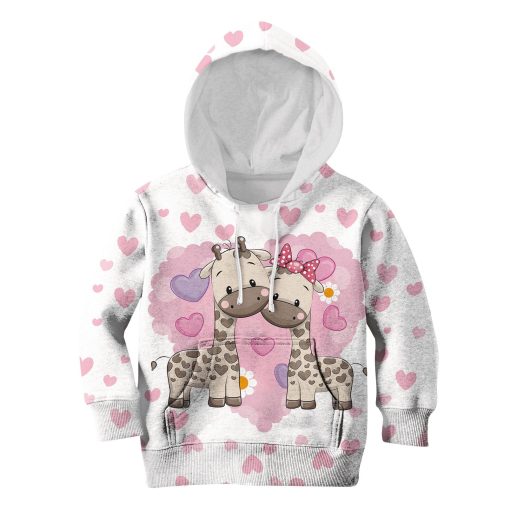 happy giraffe Kid Custom Hoodies T-shirt Apparel HD-PET110340K kid 3D apparel Kid Hoodie S/6-8