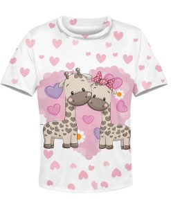 happy giraffe Kid Custom Hoodies T-shirt Apparel HD-PET110340K kid 3D apparel Kid T-Shirt XS 