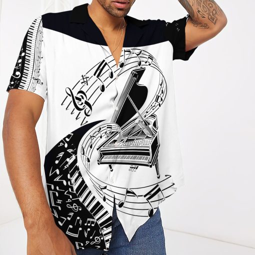 Gearhumans 3D Piano Hawaii Shirt