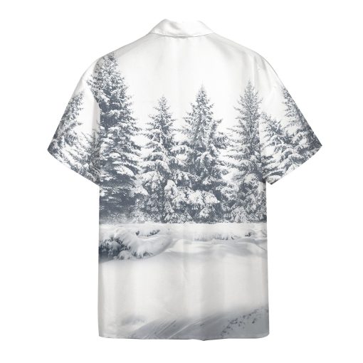 Gearhumans 3D Wolf Snow Hawaii Shirt