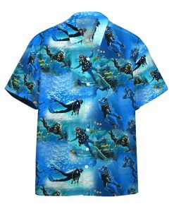 Gearhumans 3D Scuba Diving Custom Name Hawaii Shirt