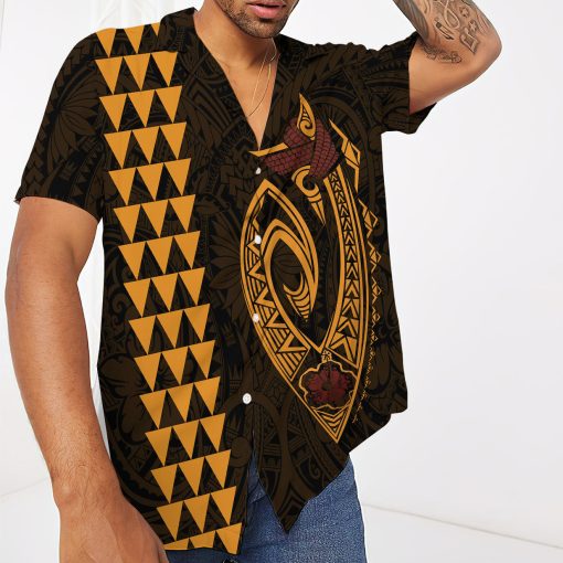 Gearhumans 3D Yellow Fish Hook Hawaii Shirt 9 Gearhumans 3D Yellow Fish Hook Hawaii Shirt