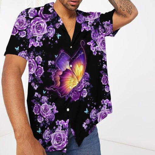Gearhumans 3D Purple Hippie Hawaii Shirt
