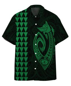 Gearhumans 3D Green Fish Hook Hawaii Shirt