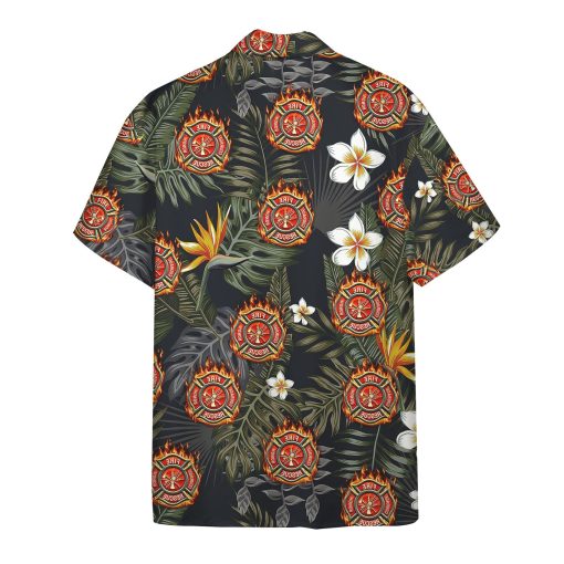Gearhumans 3D Firefighter Tropical Hawaii Shirt
