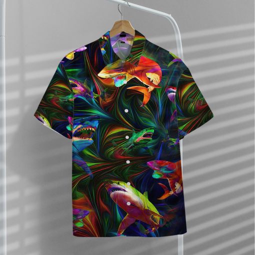 Gearhumans 3D Colorful Shark Hawaii Shirt 12 Gearhumans 3D Colorful Shark Hawaii Shirt