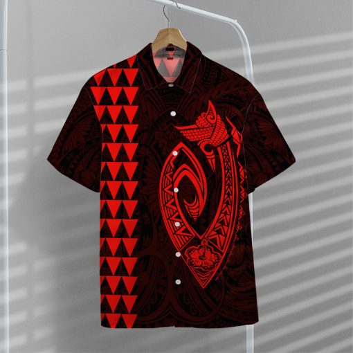 Gearhumans 3D Red Fish Hook Hawaii Shirt