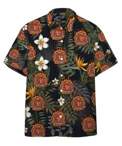 Gearhumans 3D Firefighter Tropical Hawaii Shirt