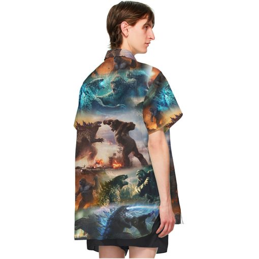 Gearhumans 3D Godzilla vs Kong Hawaii shirt
