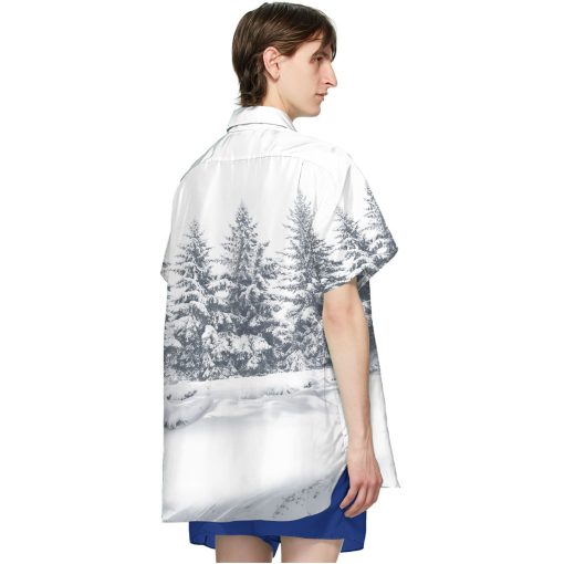 Gearhumans 3D Wolf Snow Hawaii Shirt