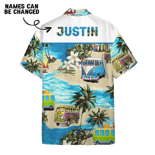 Gearhumans 3D Summer Bus Custom Name Hawaii Shirt
