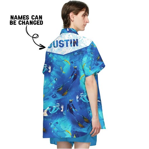 Gearhumans 3D Freediving Custom Name Hawaii Shirt - Image 4