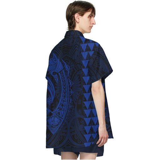 Gearhumans 3D Blue Fish Hook Hawaii Shirt