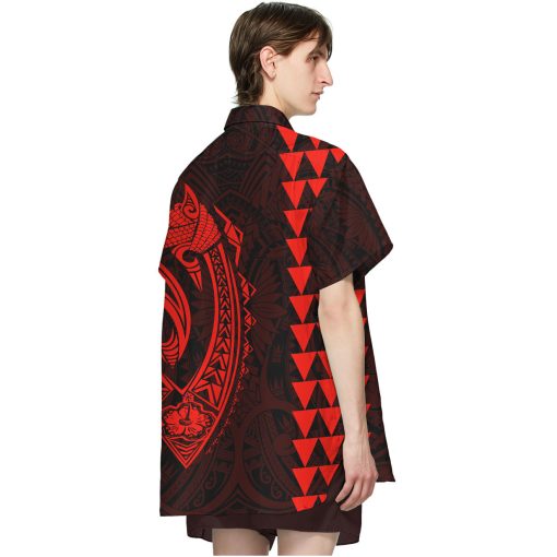 Gearhumans 3D Red Fish Hook Hawaii Shirt