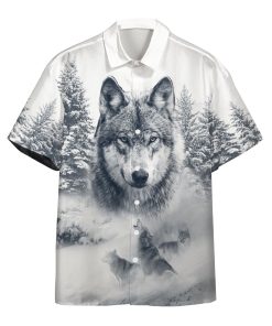 Gearhumans 3D Wolf Snow Hawaii Shirt