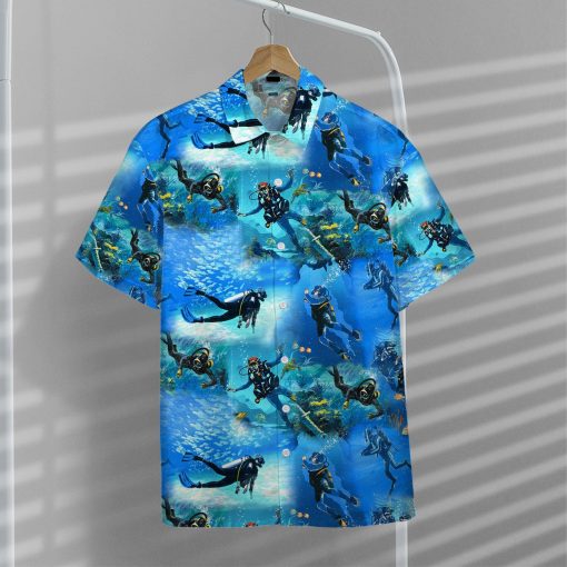 Gearhumans 3D Scuba Diving Custom Name Hawaii Shirt