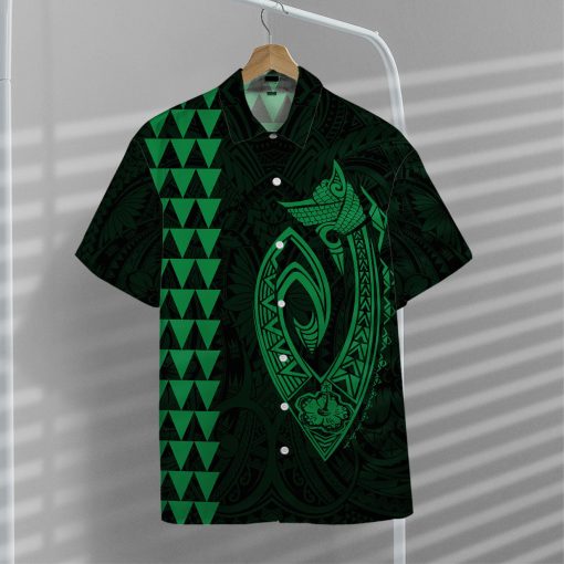 Gearhumans 3D Green Fish Hook Hawaii Shirt