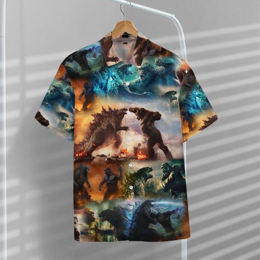 Gearhumans 3D Godzilla vs Kong Hawaii shirt