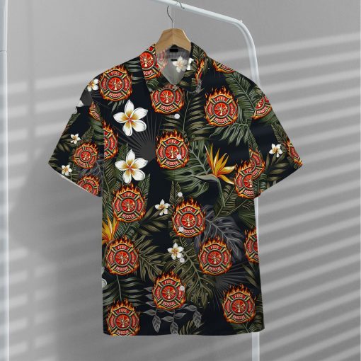 Gearhumans 3D Firefighter Tropical Hawaii Shirt