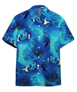 Gearhumans 3D Freediving Custom Name Hawaii Shirt