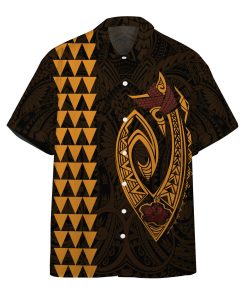 Gearhumans 3D Yellow Fish Hook Hawaii Shirt