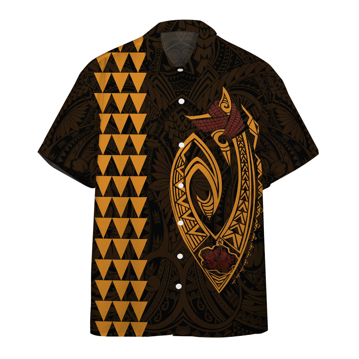 Gearhumans 3D Yellow Fish Hook Hawaii Shirt 1 Gearhumans 3D Yellow Fish Hook Hawaii Shirt