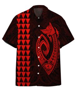 Gearhumans 3D Red Fish Hook Hawaii Shirt