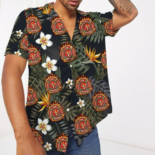 Gearhumans 3D Firefighter Tropical Hawaii Shirt
