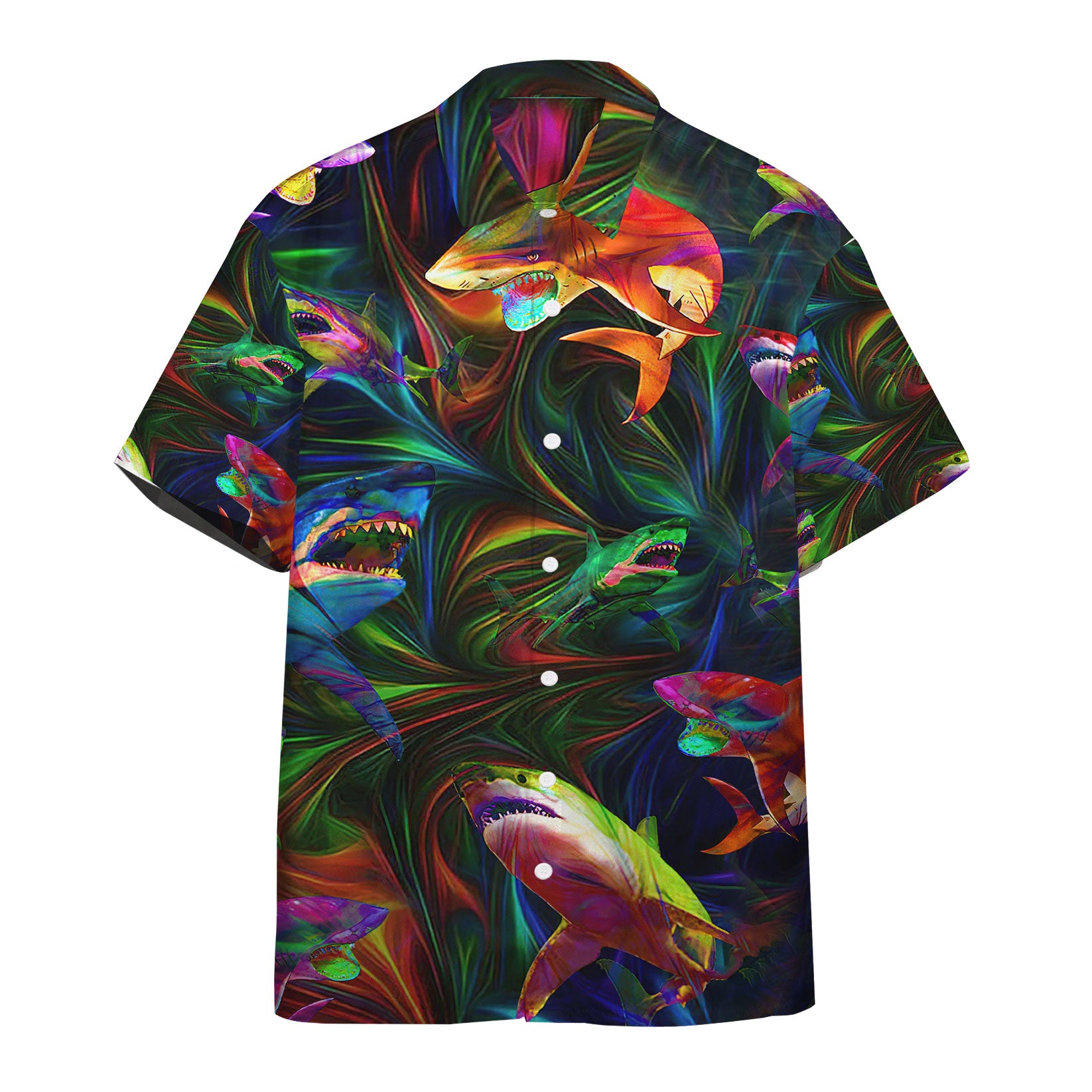 Gearhumans 3D Colorful Shark Hawaii Shirt 1 Gearhumans 3D Colorful Shark Hawaii Shirt
