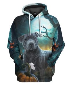 Gearhumans 3D Pitbull Hello Darkness My Old Friend Custom Tshirt Hoodie Apparel