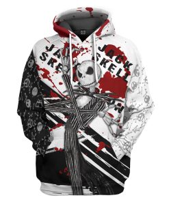 Gearhumans 3D Jack Skellington The Nightmare Before Christmas Horror Version Custom Tshirt Hoodie Apparel